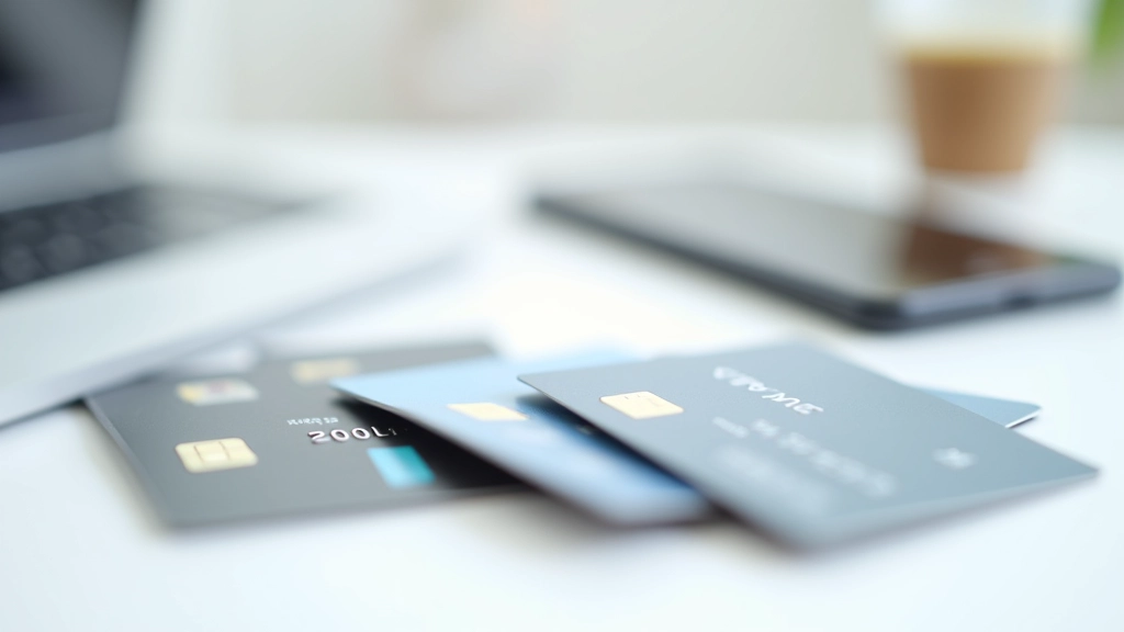 Verschillende creditcards en digitale betaalpictogrammen op scherm